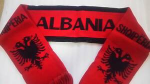 マフラー　アルバニア模様　男女兼用　新品　アクリル製　ALBANIA