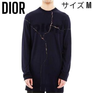 定価143,000円【美品】2020AW ディオール オム DIOR HOMME ダニエル・アーシャム コラボ 変形 ロング ニット セーター Crack Embroidery