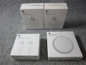 (5080) Apple アップル スマホ 充電器 周辺機器 4点セット MagSafe MHXH3AM/A USB-C MQKJ3FE/A アダプター MHJA3AM/A 2点