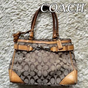 COACH コーチ ハンプトンズミディアムキャリーオール シグネチャーバッグ F08K06 ハンドバッグ