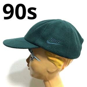 90s 台湾製 NIKE ナイキ 緑 フリース キャップ オールド ビンテージ 帽子 90年代 アーカイブ リバイバル アメリカ 古着 男子 女子 00s Y2K