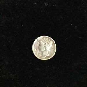 外国コイン　USA COIN アメリカ　コイン 10cent 10セント DIME ダイム　マーキュリー　1944年　銀貨　SK-5