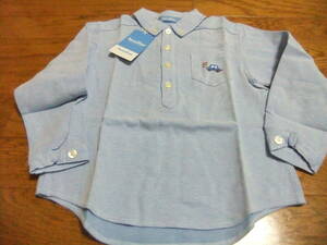 【新品 タグ付き】ファミリア　男の子　長袖　シャツ　上品　ボタンダウン　プルオーバー　110㎝　水色