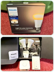 (現状品) Philips Hue フィリップス LED電球 white ambiance Starter kit A60 (動作未確認) (同梱不可)