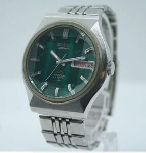 【良品 保障付 動作確認済】SEIKO セイコー ロードマチック Lord Matic LM Special Day/Date 自動巻 Green Dial Cut Glass 5216-7040 #W841