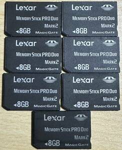 ■動作確認済■ Lexarメモリースティック PRO DUO 8GB 7枚 メモリーカード デジカメ memory SONY SanDisk