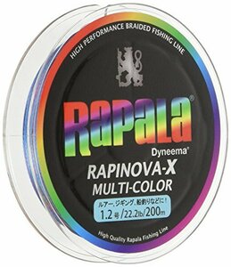Rapala(ラパラ) PEライン ラピノヴァX マルチカラー 200m 1.2号 22.2lb 4本編み 10m毎に5色分け RXC200M1