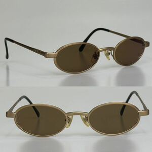 良品!!日本製 agnes b. アニエスベー AB-1719 オーバル型 メガネ フレーム ゴールド系 48㎜ 48□20 眼鏡 