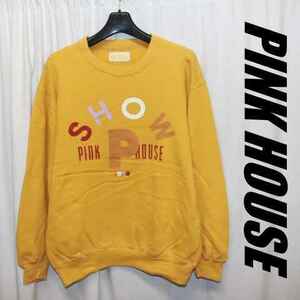 ピンクハウス PINK HOUSE 胸にＰ！SHOWスウェット トレーナーシャツ からし色 1989 カネコイサオ インゲボルグ 金子功 厚手ロンＴ 120406