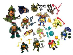 当時物 ヴィンテージ タートルズ フィギュア セット まとめ売り ミュータントタートルズ TURTLES playmates パーツ 武器 オマケ