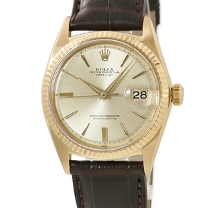 【3年保証】 ロレックス デイトジャスト 36 1601/8 OH済 92番 K18YG無垢 バー 60年代 自動巻き メンズ 腕時計