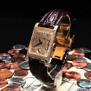超美品 40s ヴィンテージ ブローバ BULOVA メンズ 腕時計 アールデコ レクタンギュラー タンク 手巻き 機械式 10K 金張 GOLD ゴールド USA