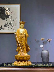 地蔵菩薩 地蔵菩薩立像 地蔵尊 地蔵 置物 地蔵菩薩像 仏教美術 仏像 木彫 仏壇仏具　彫刻 高さ 88cm