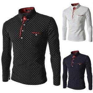 ST052:メンズ ポロシャツ 長袖 ゴルフウェア ゴルフシャツ Tシャツ　 M-3XL 黒 / 白 / 紺3色選択可 AT111