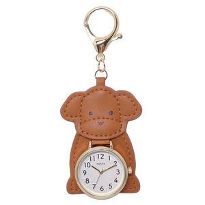 キーホルダー 時計 アニマル ハングウォッチ GY072-4 フック付 懐中時計 動物 トイプードル バッグチャーム キーチェーン 携帯時計