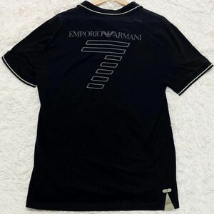 美品/希少XLサイズ●EMPORIO ARMANI エンポリオアルマーニ EA7 半袖シャツ 最高級黒タグ ポロシャツ ジャケット ストレッチ ゴルフウェア