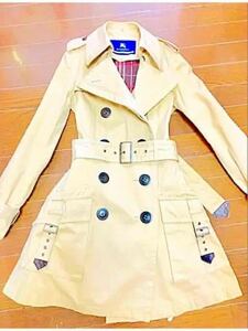 BURBERRY バーバリーブルーレーベル☆トレンチコート☆ライナー付きカーキベージュ38良品