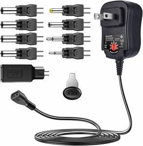 可逆極性 SoulBay 12W汎用ACアダプター マルチ電圧DC電源、 9個のコネクタ付き、 3Vから12Vの家庭用電化製品に対