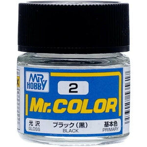 GSIクレオス 模型用塗料 Mr.ホビー Mr.カラー C2 ブラック 黒 光沢 10ml