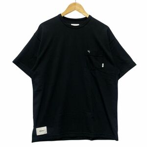 WTAPS ダブルタップス 23SS 231ATDT-CSM37 SAC 01/SS/CTPL ポケット付 半袖Ｔシャツ ブラック サイズ3 正規品 / 34280