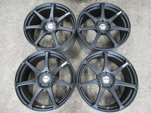 【AVS NODEL T7】18X7.5J　+50 5/114.3　ハブ径　73mm【マッドブラック塗装】 Advanced vehicle system オリジナルカラー　軽量　