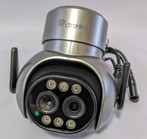 【1円出品】Ctronics 防犯カメラ CTPIC-690C-4MPSD シルバー 屋外 2眼式レンズ 12V 取扱説明書付き