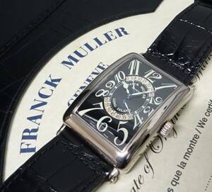 金無垢 FRANCK MULLER フランクミュラー ロングアイランド ビーレトロ 1100DSR 黒 メンズ 自動巻 国際保証書あり 純正内外箱あり 本物