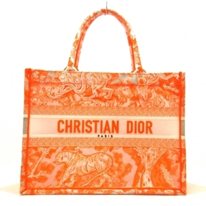 ディオール/クリスチャンディオール DIOR/ChristianDior トートバッグ ブックトートミディアム 化学繊維 ネオンオレンジ バッグ
