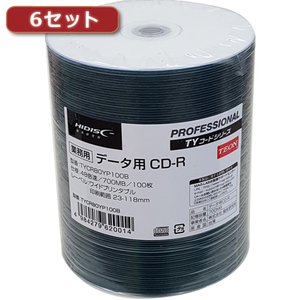 600枚セット(100枚X6個) HI DISC CD-R(データ用)高品質 TYCR80YP100BX6