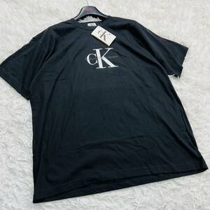 【新品タグ付/超希少2XLサイズ】Calvin Klein カルバンクライン 半袖Tシャツ ビッグロゴプリント ブラック 3L XXL