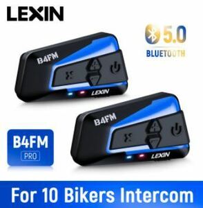 ☆送料無料 LEXIN LX- B4FM 2個セット バイク インカム 10人同時通話 bluetooth IP67防水 インターコム デュアルパック 無線機バイク高音質