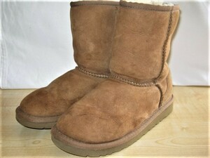 ★中古品 UGG australia S/N 5251 アグ オーストラリア K CLASSIC キッズ クラシック ムートンブーツ チェスナット USA3 UK2 21cm 子供靴★