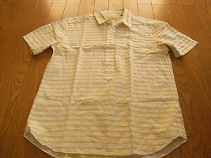 ユナイテッドアローズ　かっこいい半袖ドレスシャツ　イエロー＆ホワイト　ストライプ　サイズS