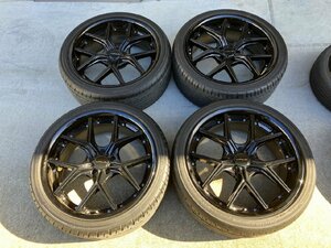 S管理74984 フーガ 外し】比較的綺麗★WALD イリマ I12C 20インチ 255/35R20 2021年製 タイヤ付 アルミ ホイール★8.5J +19 PCD114.3 5H