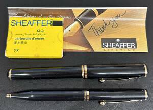 ●　SHEAFFER　シェーファー　万年筆　ボールペン　18K　750　筆記具　文房具　2点　おまとめ