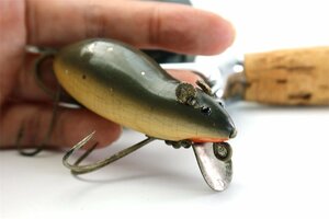 木製 Lリグ 初期バージョン HEDDON MEADOW MOUSE ヘドン ABU ハトリーズ BALSA50 ZEAL UMCO FENWICK SMITH 全盛の昭和時代の釣人にお勧め