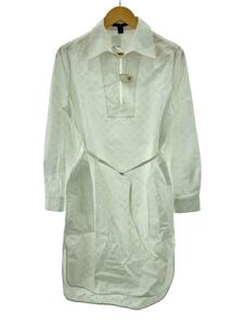 LOUIS VUITTON◆シャツワンピース/34/コットン/WHT/FNDR06AQV/Monogram Shirt Dress//