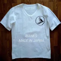 美品[日本製] 神山隆二 BlANKSワンポイントペイントVネックシャツ M
