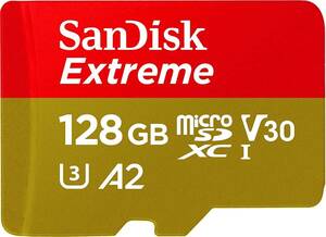 新品 未使用品 !! SanDisk Extreme microSDXC 128GB アダプター付属　サンディスク　エクストリーム 