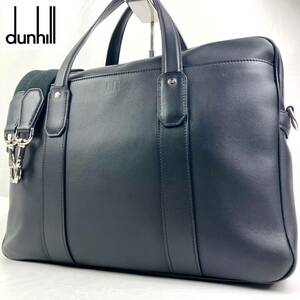  1円【ほぼ未使用/現行】Dunhill ダンヒル ハムステッド メンズ 2way ビジネスバッグ トートバッグ ブリーフケース ショルダー レザー 黒