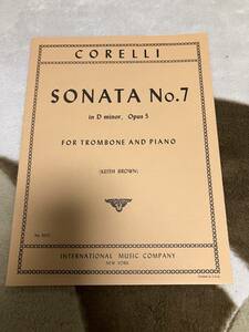 【Trombone, Piano】 Corelli,A. コレッリ Sonata No.7, d minor op. 5 ソナタ op. 5/7 ニ短調