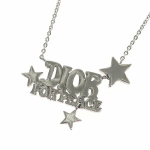 1円スタート 美品 Christian Dior クリスチャンディオール ロゴネックレス ブランドロゴ スター 星 シルバー アクセサリー レディース