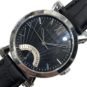 ブルガリ BVLGARI ソティリオ SB42BSLDR ブラック ステンレススチール 腕時計 メンズ 中古