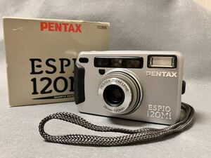 [T2753]動作品　PENTAX ペンタックス ESPIO 120Mi コンパクトフィルムカメラ QUARTZ DATE ZOOM LENS 38mm-120mm　シルバー　箱　パノラマ