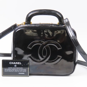 41103★1円スタート★CHANEL シャネル 中極美品 バニティバッグココマーク 2WAY ショルダーバッグ ハンドバッグ パテントレザー