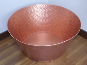 銅/copper　桶　ハンドメイド◆上径52cm 底径35cm 高さ25cm◆ インド製　