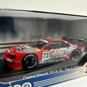 EBBRO 1/43 Castrol Pitwork NISSAN GT-R VQ #23 JGTC 2002 エブロ カストロール ピットワーク 日産 スカイライン R34 ミニカー