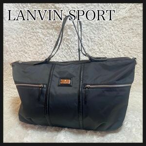 LANVIN SPORT ランバンスポール　ボストン　バッグ　ブラック　グリーン　黒 送料無料