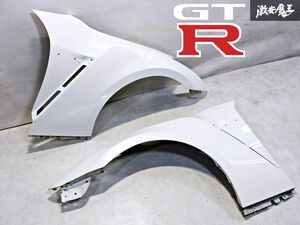 美品！約+5mm加工＊日産 純正 加工品 R35 GT-R GTR 前期 フロント フェンダー パネル 左右セット 5mmオーバー加工 ホワイトパール 白