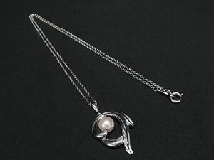 1円 ■新品同様■ MIKIMOTO ミキモト 本真珠 アコヤ真珠 パール 約6mm SV925 ネックレス ペンダント アクセサリー シルバー系 AW9086